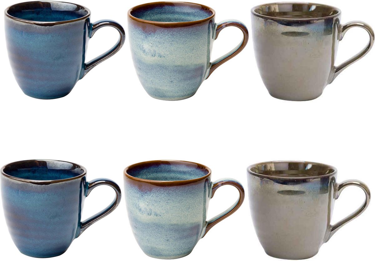 Cosy&Trendy Okarito Koffiebeker Mix - 6 stuks - 28cl