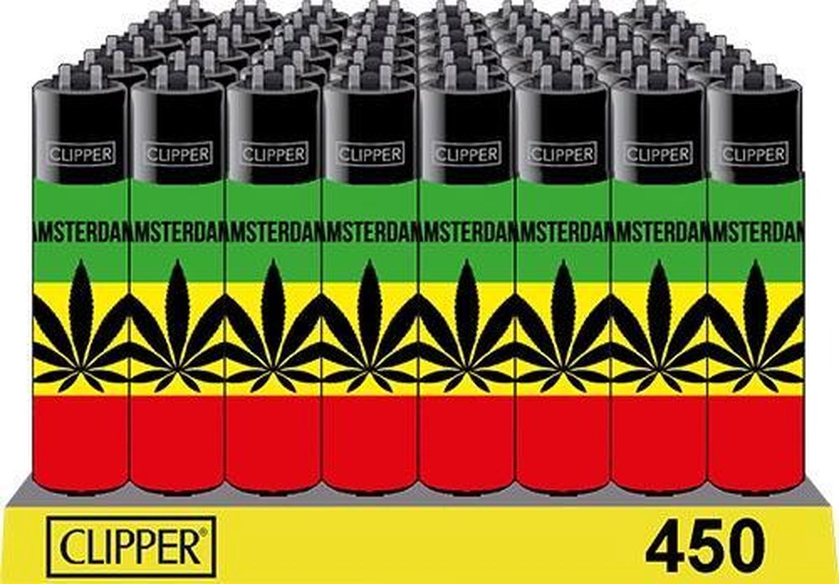 Clipper Aansteker - Amsterdam Rasta Leaf - 4 stuks