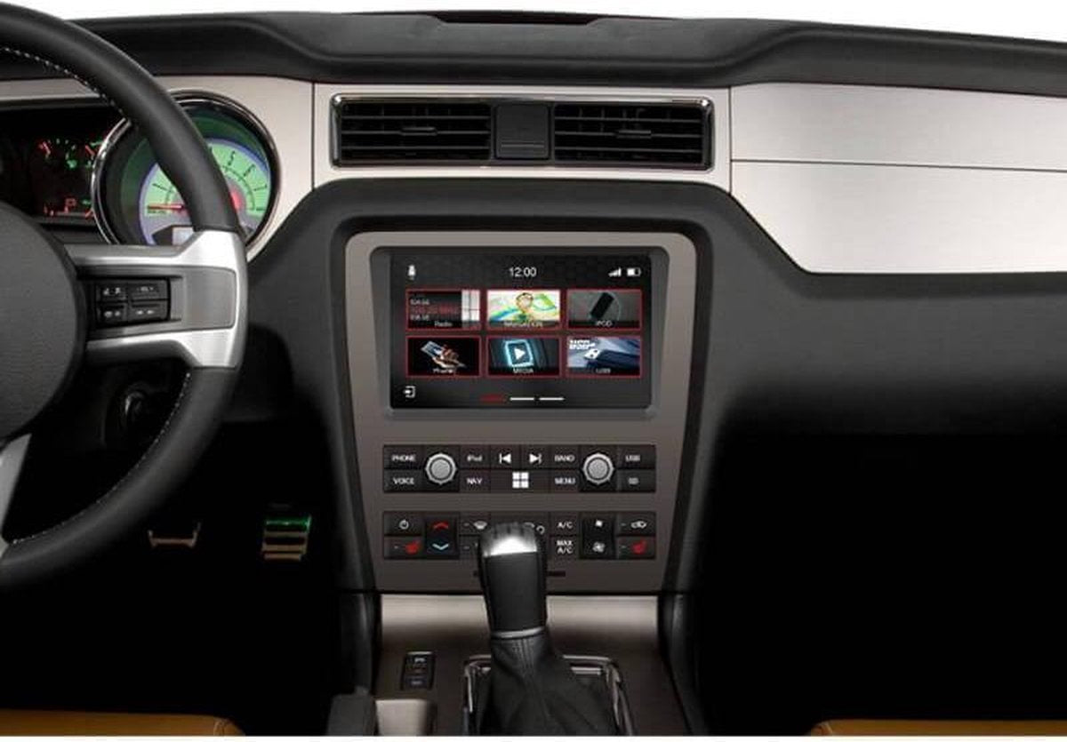 Navigatie Ford mustang 2010-2014 touch Screen parrot carkit overname boordcomputer TMC Carplay android auto