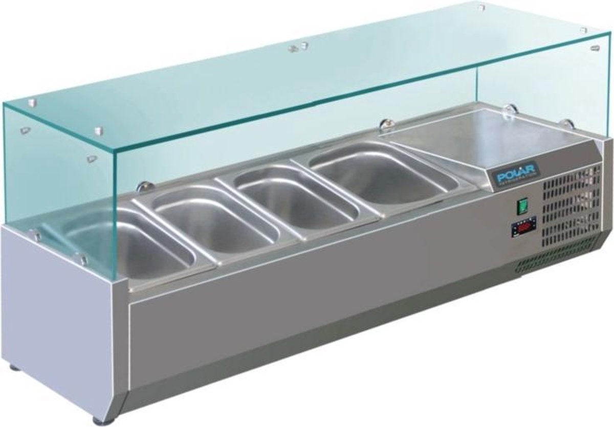 Polar opzetkoelvitrine 3 x GN1/3 + 1 x GN1/2