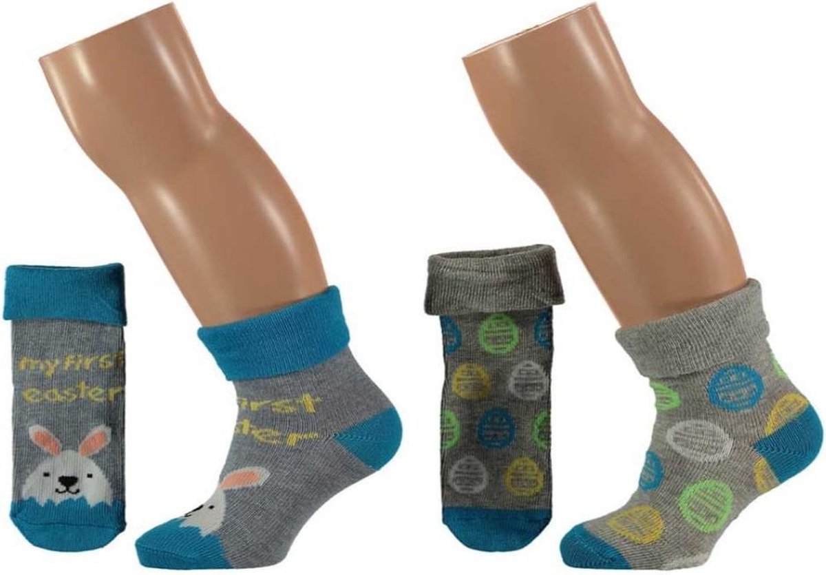 Apollo Babysokken Pasen 2-pack Junior Katoen Blauw Maat 56-68