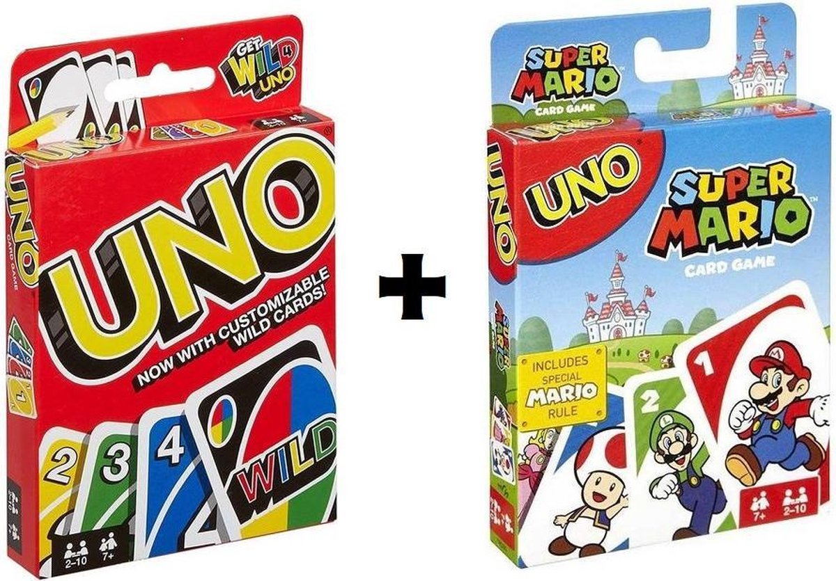 Uno (Incl. 3 Wild Cards) + Uno Super Mario