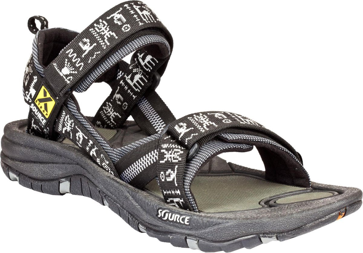 Source Classic Sandaal heren  Wandelsandalen - Maat 45 - Mannen - zwart/wit