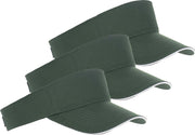 5x Donkergroene/witte zonnekleppen petjes voor volwassenen - Katoenen donkergroene/witte zonnekleppen met klittenbandsluiting - Dames/heren