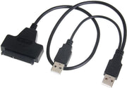USB 2.0 naar SATA 7 + 15-pins adapter voor 2.5" HDD harde schijf