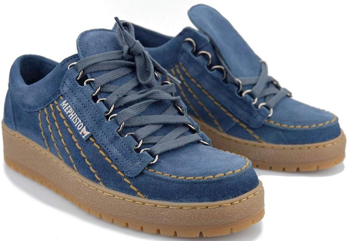 Mephisto Rainbow heren veterschoen - blauw - maat 47.5