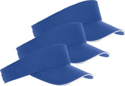 5x Kobalt blauwe/witte zonnekleppen petjes voor volwassenen - Katoenen felblauwe/witte zonnekleppen met klittenbandsluiting - Dames/heren