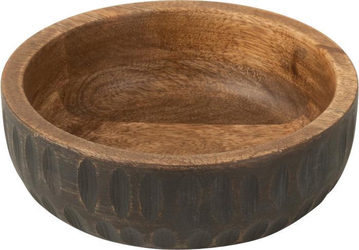 J-Line Kom Mango Hout Bruin/Zwart Small