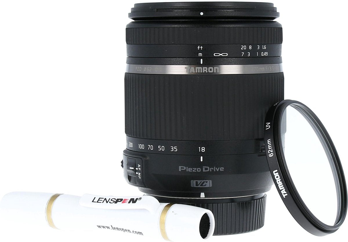 Tamron 18-270mm F/3.5-6.3 Di II VC PZD TS Nikon + 62mm UV  Filter en Lenspen Elite