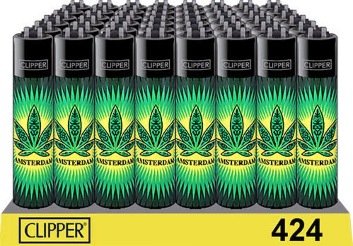 Clipper Aansteker - Amsterdam Neon Leaf - 4 stuks