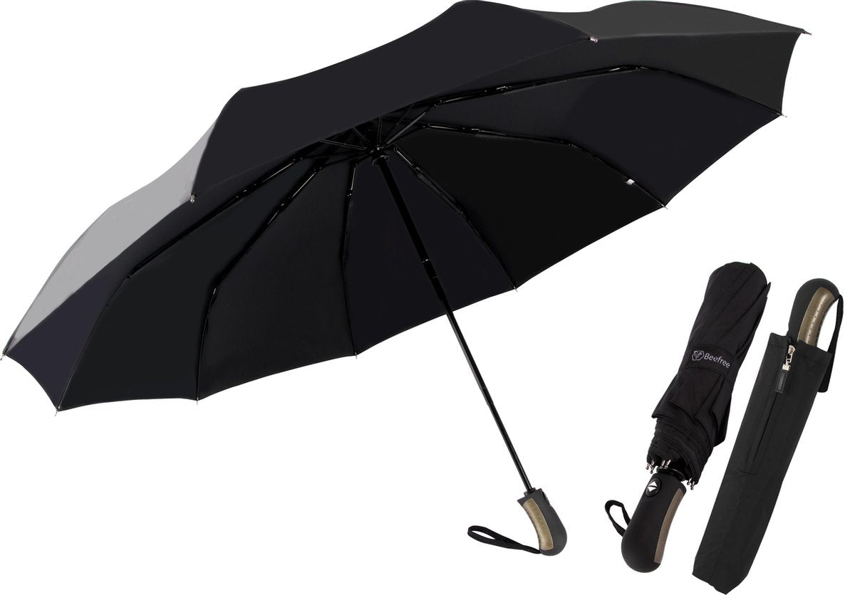 Beefree - Automatische King-size  Stormparaplu Ø 123 cm - Zwart