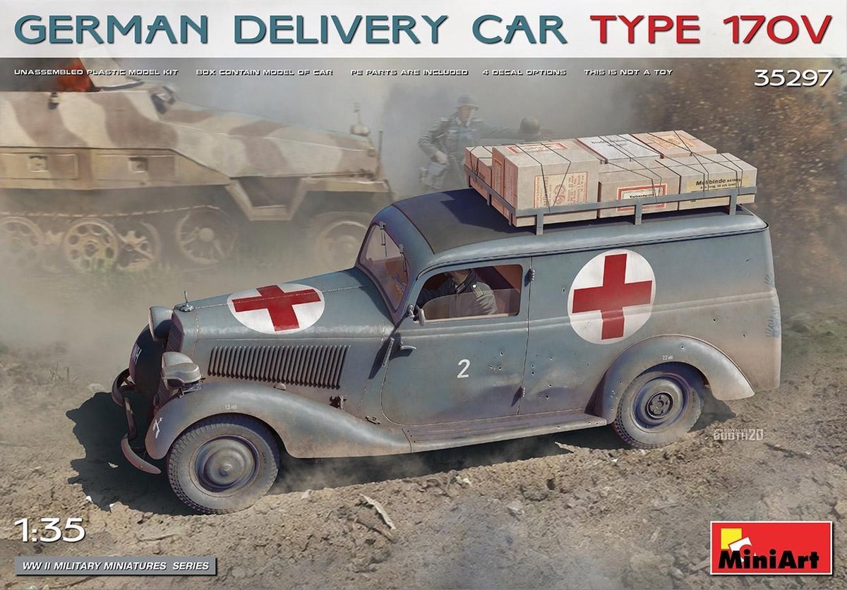 Miniart - German Delivery Car Type 170v 1:35 (9/20) * - MIN35297 - modelbouwsets