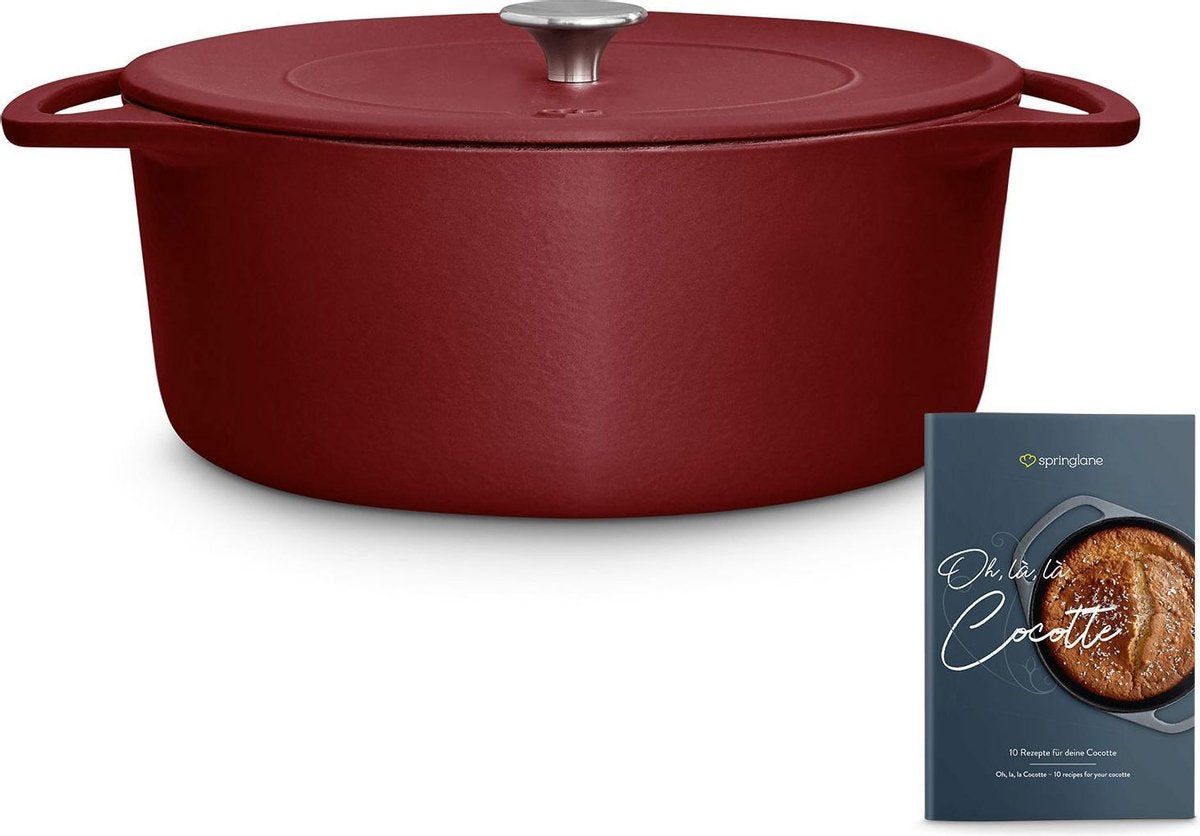 Cocotte met deksel Clara - Braadpan Gietijzer - Rood 28 cm