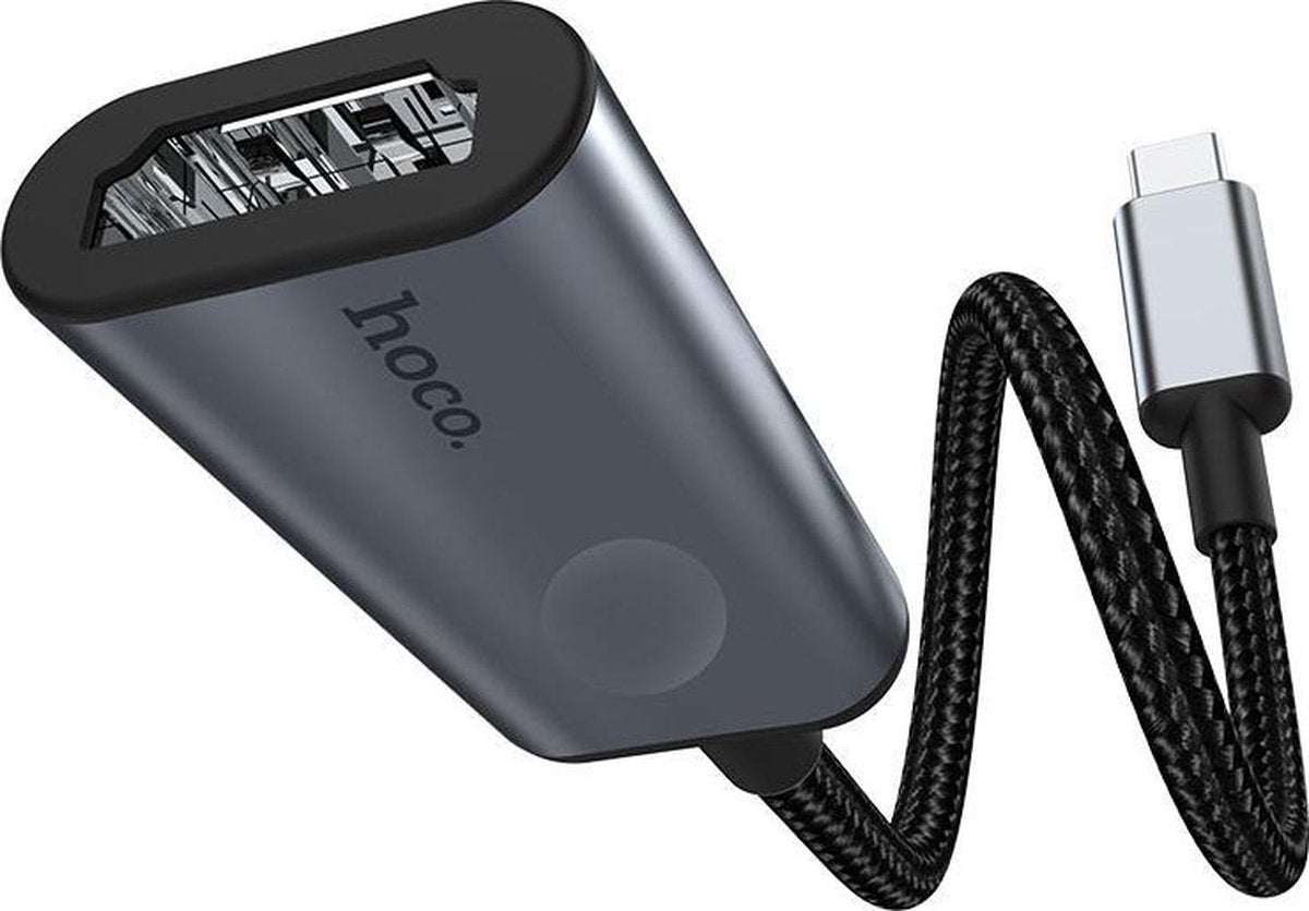 USB C naar HDMI Female Adapter - OTG - 15cm - USB-C HUB 4K - Type C to HDMI converter - Geschikt voor Monitor/Beamer/TV - Zilver