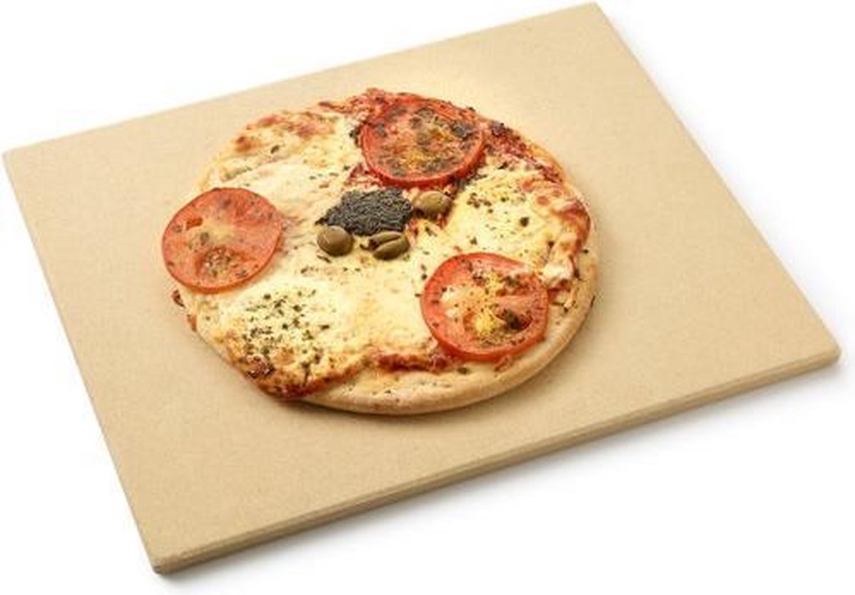 Barbecook BBQ Pizzaplaat – Pizzasteen – Voor Barbecue – Rechthoekig – 43 x 35 cm – Creme