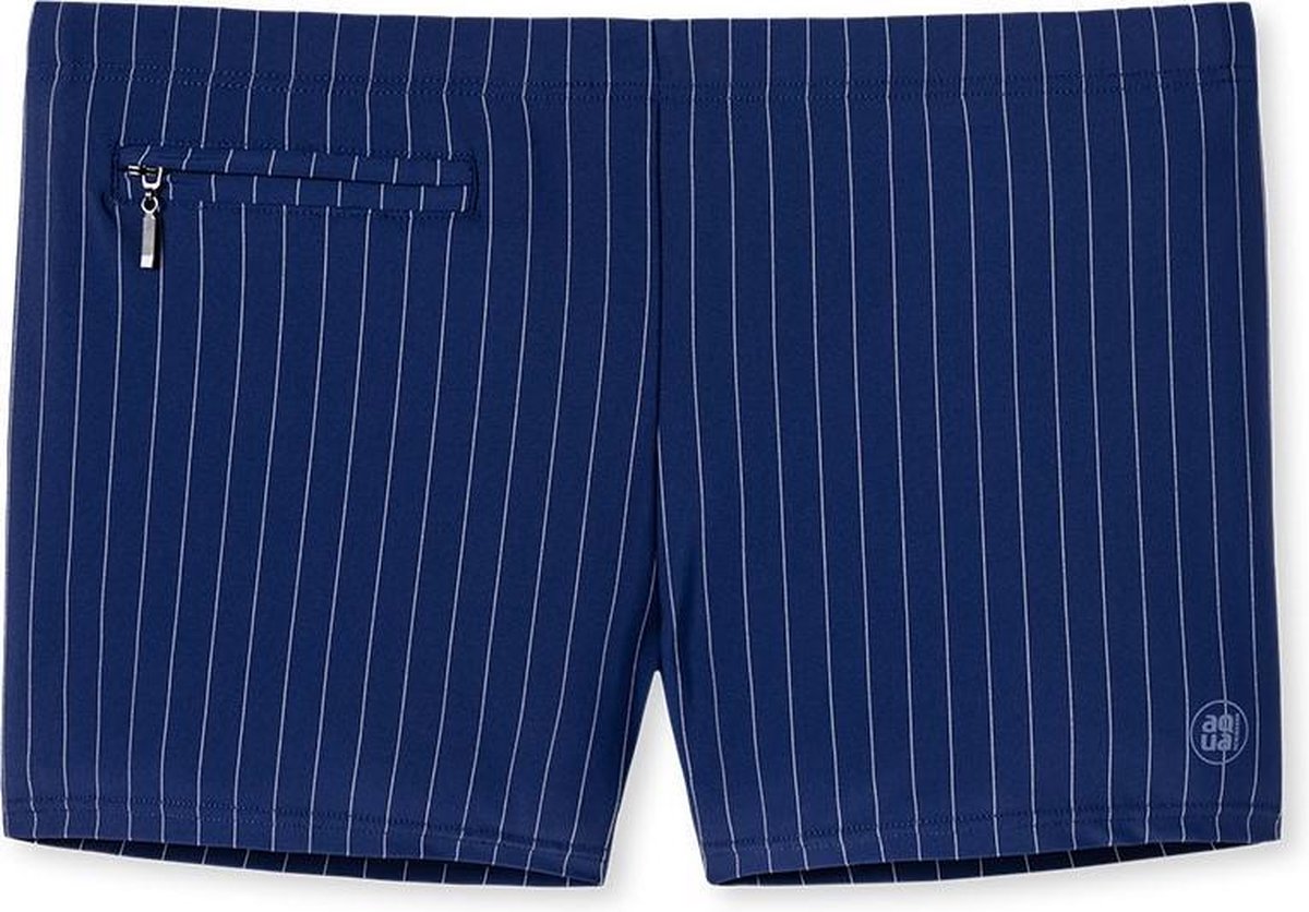 Schiesser - Heren - Strakke Retro Zwembroek Blauw Gestreep - Blauw - L