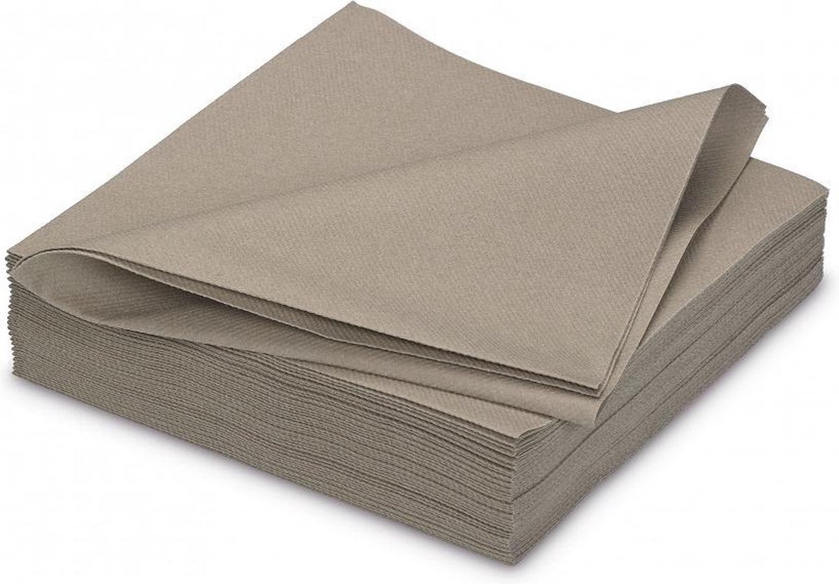 GALA Servetten - Golden Grey - 40x40cm - 25 Stuks - Zwart/Grijs