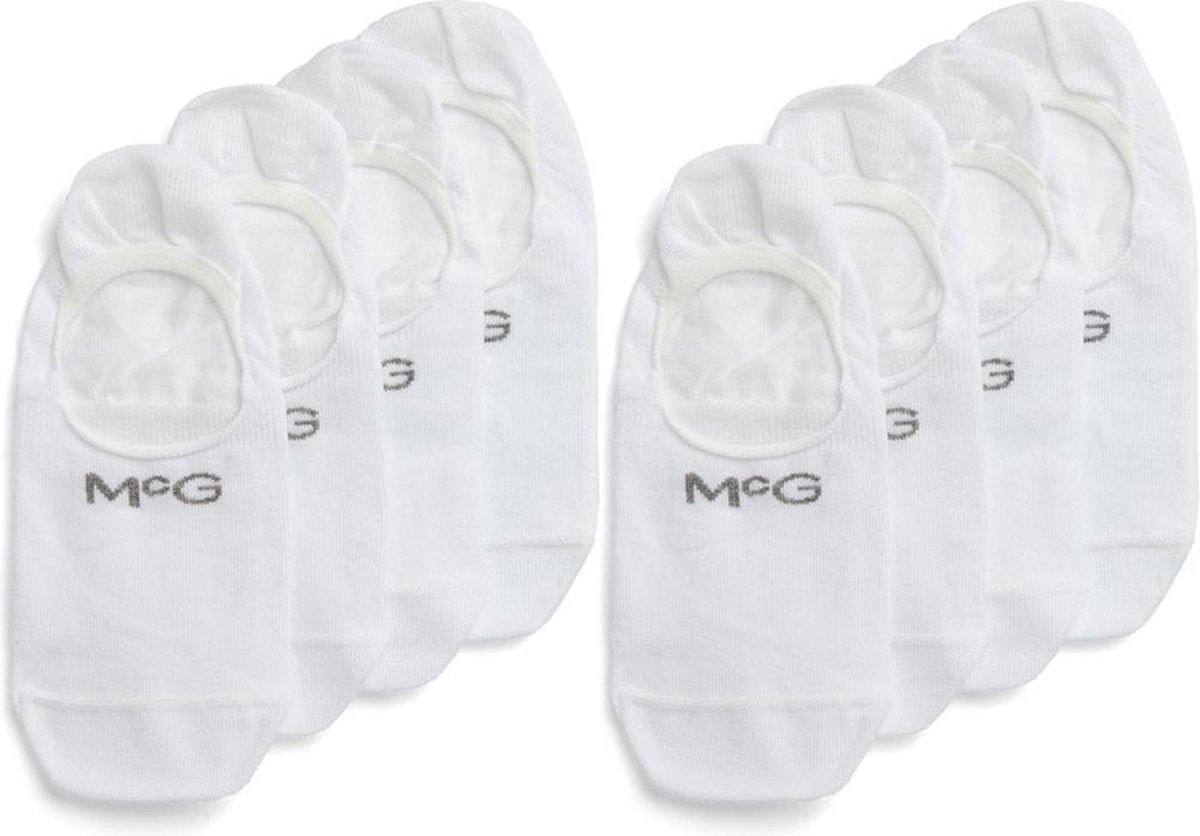McGregor Footie sokken | Wit | 4 paar / 4-pack | Maat 43-46 | geschikt als sneakersok | Met antislip in de Hiel!
