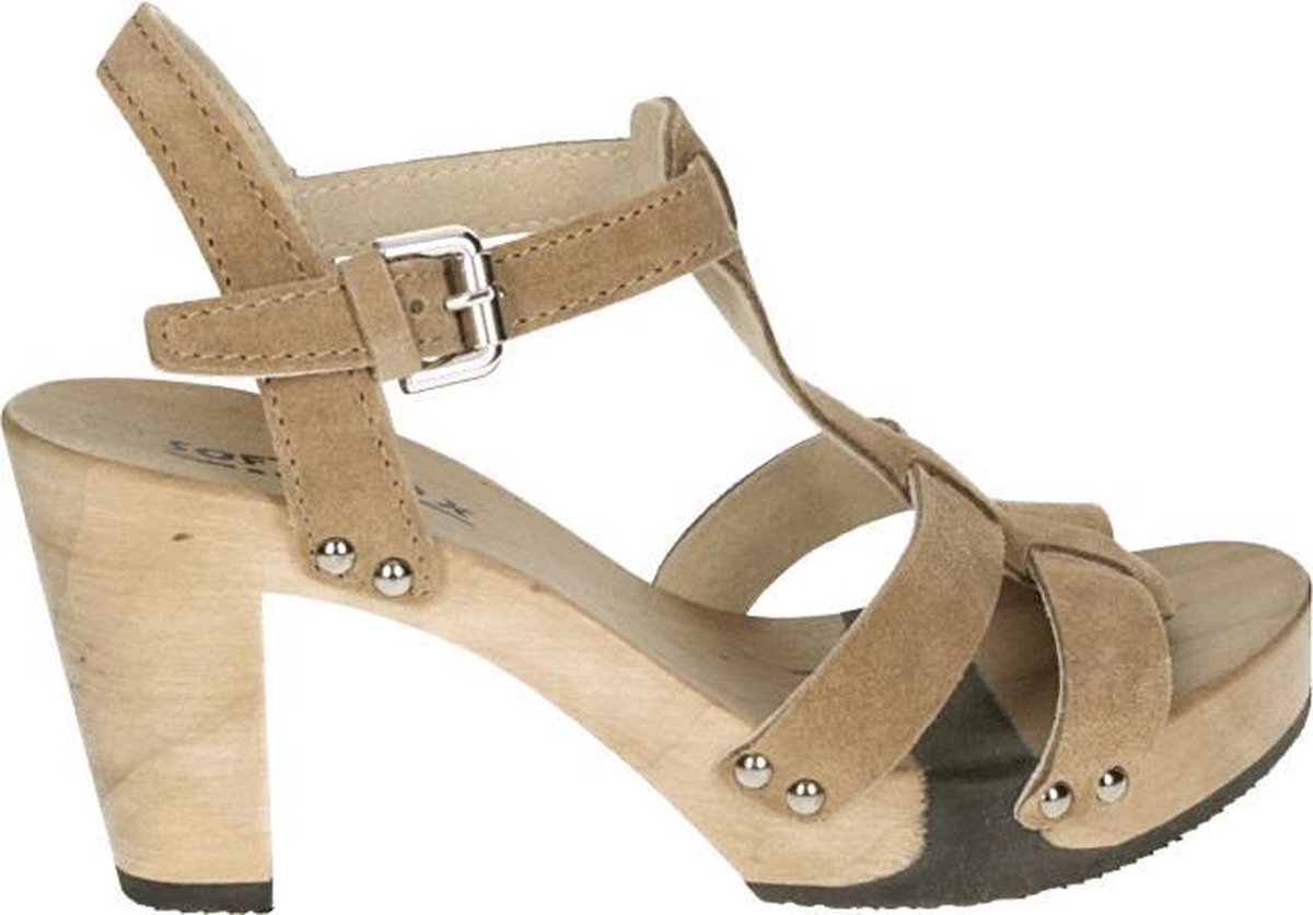 Softclox S3188 FABIENNE - Volwassenen Sandalen met hakDames Sandalen - Kleur: Taupe - Maat: 37