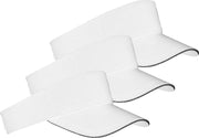 5x Witte/zwarte zonnekleppen petjes voor volwassenen - Katoenen witte/witte zonnekleppen met klittenbandsluiting - Dames/heren