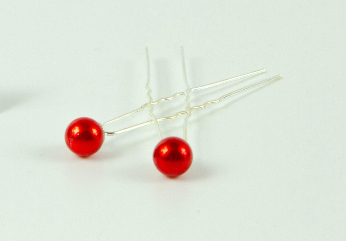 Haarpinnen parel rood