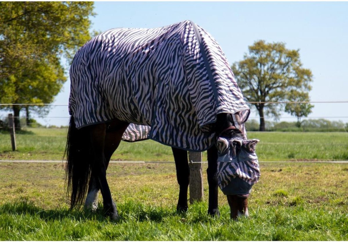 vliegendeken met hals zebra rose maat 185