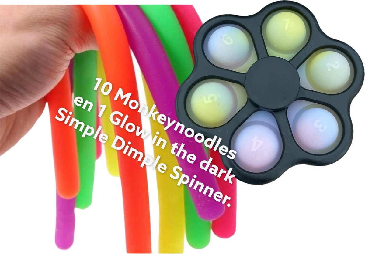 Monkey Noodles en peapopper- Fidget toys pakket - 10 stuks