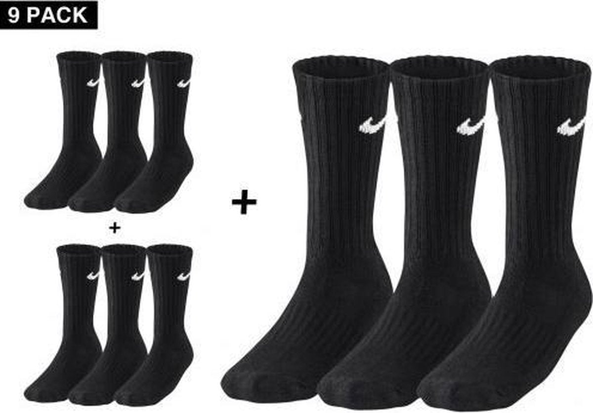 Nike - 9 Pair Tennis Crew Sock - Unisex - maat 34-38