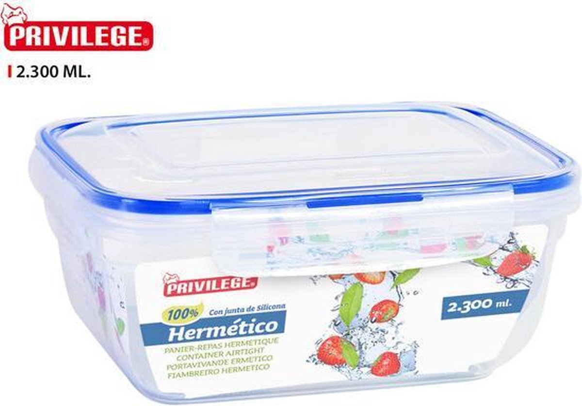 Rechthoekige hermetische lunch 2300ml Privilege