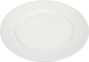 J-Line Bord Rond Streep Porselein Wit 30X30x3cm