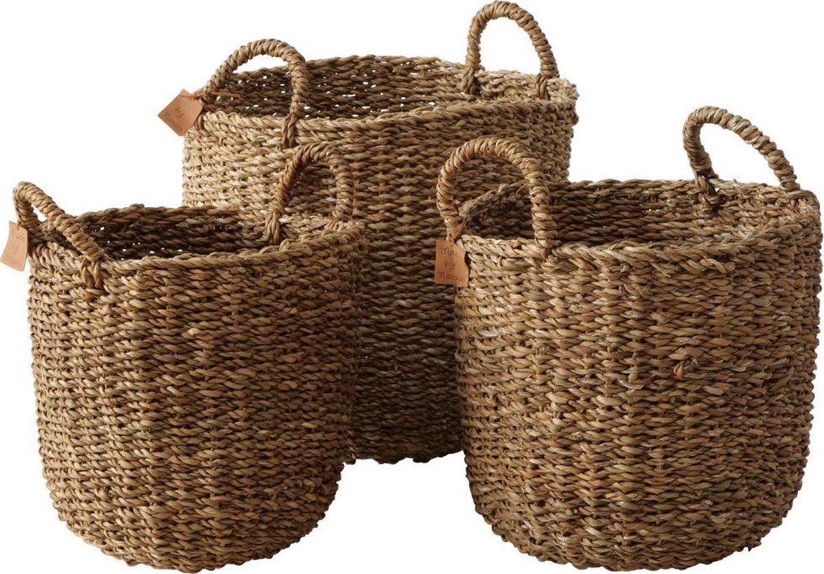 Dulaire Mand Bruin Gevlochten Zeegras 3 st. - Ø 39 cm