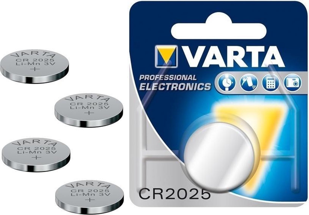 5 Stuks - Varta Professional Electronics CR2025 6025 3V 170mAh knoopcel batterij