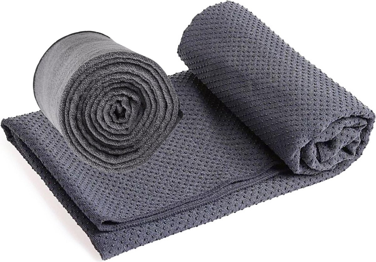 Discountershop - Yoga handdoek Grijs 183 x 61 cm met Antislip