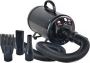 ElegaPet Professionele Zwarte Hondenföhn - Compact en Modern Design Waterblazer voor Honden - Hondenborstel met 3 Opzetstukken - Verstelbare Vermogen tot 2400W - Warme / Koude Stand