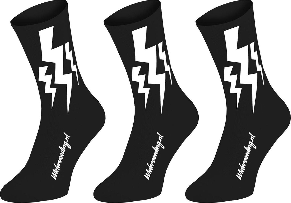 Winaar Lightning Fietsokken Zwart Maat XS (36-38) - 3 Paar