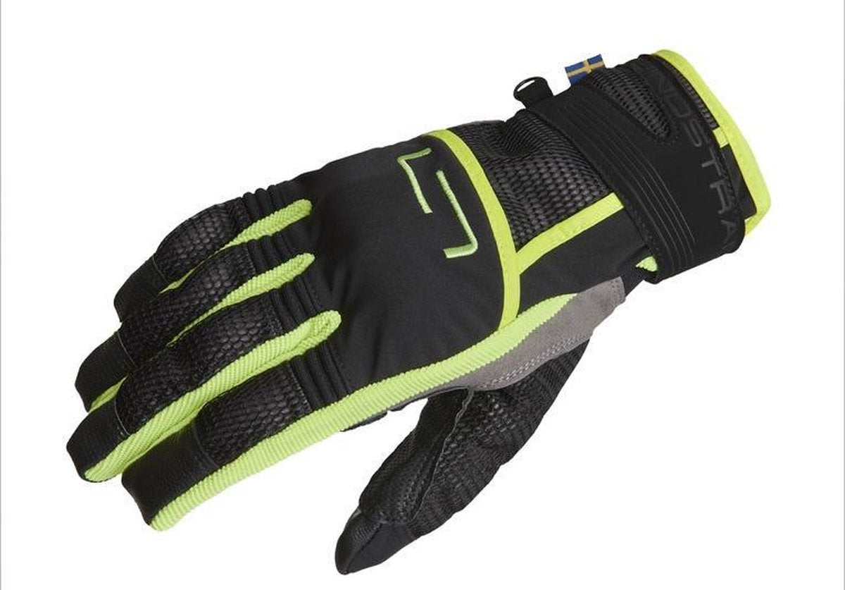 Lindstrands motorhandschoenen Nyhusen zwart/geel 11