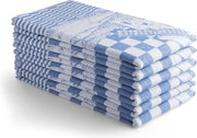 Seashell Oerhollands Theedoeken Set - 6 Theedoeken - Blauw molen patroon - 65x65cm