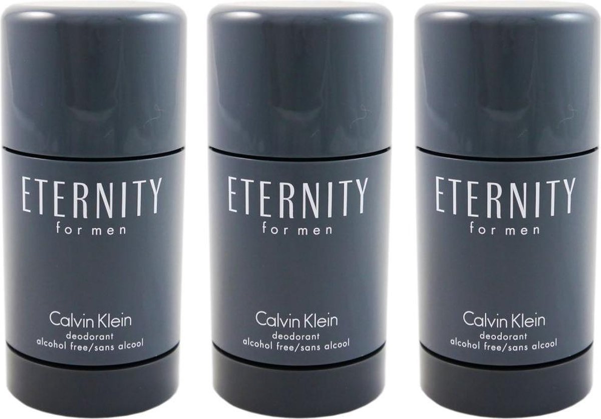 MULTI BUNDEL 3 stuks Calvin Klein Eternity Men Deodorant Stick Alcohol Free 75g