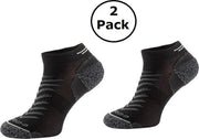 Comodo |2 Paar Run8 Hardloopsokken laag model - met reflectie element- Zwart - 39/42
