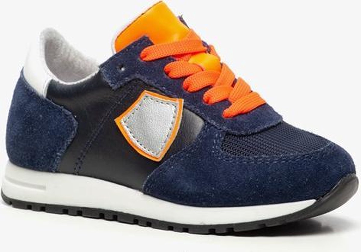 Groot leren jongens sneakers - Blauw - Maat 20