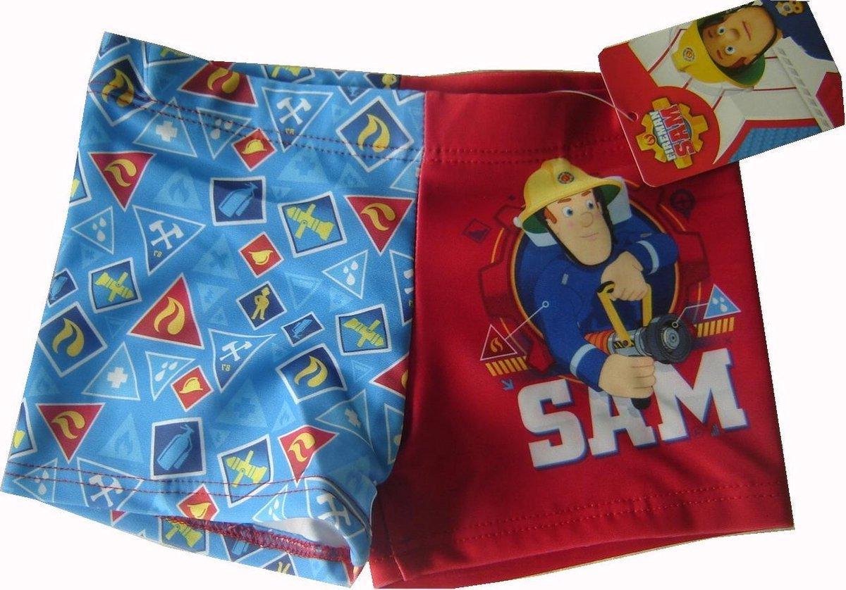 Brandweerman Sam - zwembroek - rood - maat 110/116