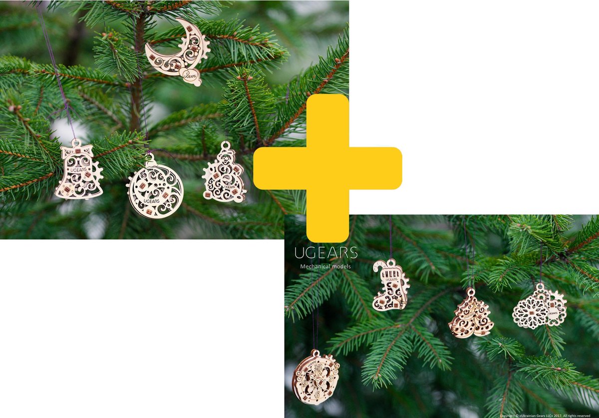 UGears modelbouw voordeelpakket Fidgets Kerst en Happy New Year