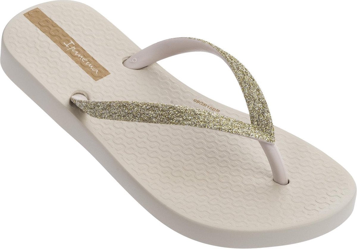 Ipanema - slippers voor meisjes - Lolita - beige met glitterbandje