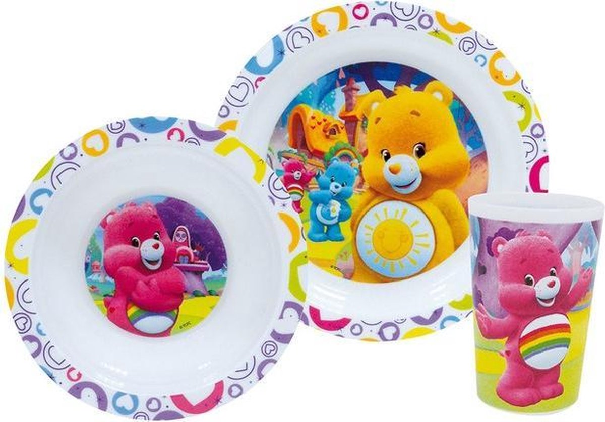 Jemini Eetset De Troetelbeertjes Wit 3-delig