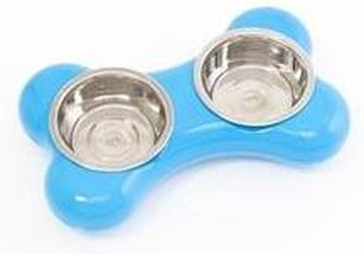 Hing voerbak bot blauw 2x454 ml 36x22x8 cm