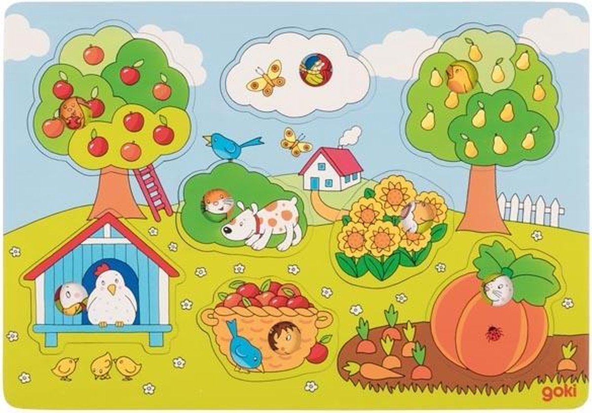 Goki Background puzzle In the garden