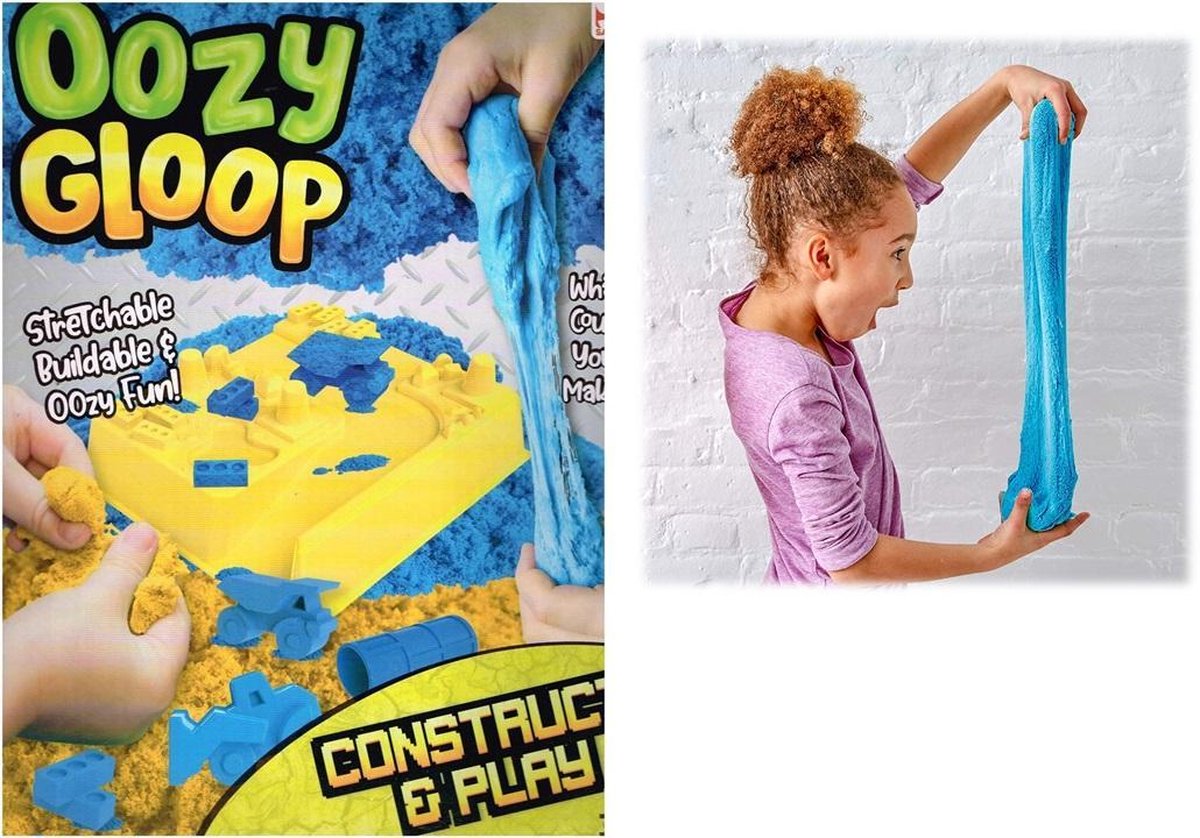 Oozy Gloop Magic Sand - Kinetic Sand - Blauw en Geel zand - Inclusief accessoires