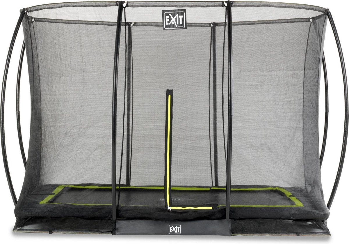 Trampoline EXIT Silhouette inground - 214x305cm met veiligheidsnet - zwart