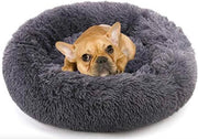 Donut hondenkussen | Donkergrijs | 70 cm | Geschikt voor dieren van tot ongeveer 55 cm | Hondenmand | Zacht