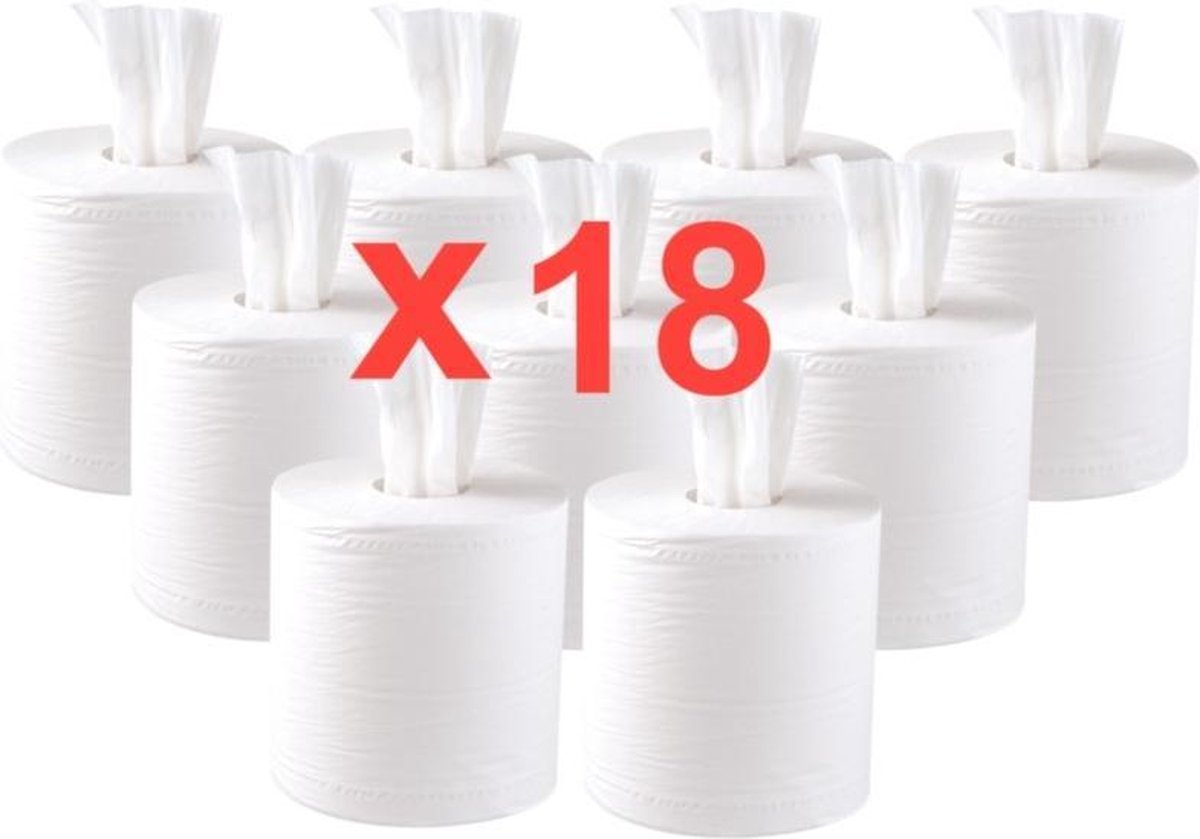 Jantex Centrefeed Handdoekrollen Wit 18 rollen